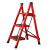 梯子人字梯三步梯加厚多功能折叠梯花架梯便携式可收纳折叠梯 简易D型三步梯（白色） 无头