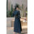 WXNT牛仔长裙秋季到脚踝翻领拼接两件连衣裙女2024新款设计高级感收腰 蓝色长裙 2XL 120-135斤
