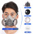 LISM化学实验室口罩防毒面具全面罩喷漆化工防尘面罩口罩防护罩工业专 6200双罐防尘面具+100片滤棉