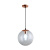 北欧透明玻璃圆球形吊灯餐厅阳吧台过道办公室LOFT美式工业风灯具 玫瑰金30厘米带LED白光灯泡