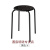 塑料椅子靠背成人 胶椅子 圆家用客厅板塑料子加厚简约现代餐厅铁腿小椅子可叠放 黑色