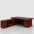 灵龙八方 老板总裁桌油漆贴木经理桌大班台办公桌（含副柜）2.4m