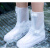 儿童雨鞋雨鞋男女款雨天防水雨靴套鞋防滑加厚耐磨儿童硅胶雨鞋套 黑色-高筒 S(34-35)