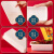 一次性餐盒饭盒外卖打包盒长方形烤鱼烤串PP塑料防盗扣方盒定制 白底+红色盖 2500ml(90套/箱)