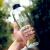 大容量玻璃杯1000ml创意随手个性水杯子男女学生便携耐热水瓶 1000ML+紧身杯套+杯刷