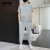 吉普（JEEP）高端短袖男士夏季薄款感半袖搭配一套潮牌运动休闲长套装时尚潮牌 TZ8901灰色 M