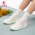 乔丹QIAODAN网面板鞋夏季透气轻薄小白鞋软底运动休闲鞋子女 象牙色/氢粉色（网面款） 38.5