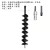 地钻钻头大棚挖坑打桩工程打孔开孔钻头冲击钻电锤专用螺旋钻头 电锤专用双叶直径12厘米