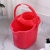 手动挤水桶手压地拖桶清洁拖把桶塑料旋转拧水单桶老式墩布桶 0882红色一套