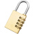 得豫工品 黄铜挂锁密码挂锁 行李箱密码锁 防盗拉杆箱锁背包锁柜门锁 4轮密码（小号） 一个价