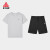匹克（PEAK）运动套装男士青年学生速干针织新款休闲跑步健身夏季运动服男装 灰/黑 S/165