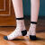 知静jk冰丝袜子女夏季薄款透明玻璃丝ins潮韩版中筒网红黑白水晶丝袜 (5双) 棉底珍珠袜(不同颜色)