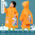 卡通儿童雨衣EVA拉链式小学生带书包位防水幼儿园身雨披 拉链款橘色独角兽 XXL