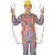 五点式高空安全带双背全身保险带建筑工地户外作业防坠安全绳套装 国标单小钩2米 半身式