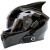 摩托车头盔男女全盔带蓝牙耳机内置一体揭面盔电动机车骑行 碳纤色 带蓝牙+牛角 M