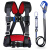 千安 三点式安全带 高空作业施工安全绳挂钩套装保险带  背带+双小钩带缓冲2米