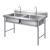 商用不锈钢水槽单双三水槽池洗菜盆洗碗消毒池食堂厨房 三池175X60X80cm08厚