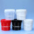 一口井 加厚小塑料桶工业用小桶有盖酱料油漆桶密封带提手小水桶 20L易开易盖-白色[带盖]