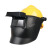 自动变光电焊面罩头戴式可翻盖配安全帽高空作业护眼氩弧焊工 自动变光插槽款+黄色安全帽