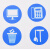 稳斯坦 （5个装）桌面物品定位贴定位标志标识6S5S蓝色办公规范标签标志 10*10cm 台历 W542