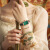 防水女士石英表复古时尚装饰手表女小绿表 FW-3270-2玫壳绿面皮带(标配2)