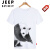 吉普（JEEP）熊猫panda国宝胖达我爱中国冰丝短袖T恤衫男女速干半袖衣服可定制 白色1短袖 S