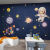 格梵高 GEVIENICO3D卡通壁画太空火箭宇宙星球儿童房壁纸宇航员男女孩卧室背景墙布 [家用平价]无缝平面闪银布每平 来图定制[图案可做]