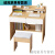 众舰行德国品质 书桌书架一体桌学习桌书柜学生家用床头桌子卧室写 70X48X109橡胶木色+白