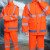 冰禹 反光雨衣雨裤套装加厚牛津布防暴雨水可定logo 荧光橙 2XL