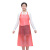 防水防油透明 pvc无袖厨房洗碗围裙围兜加长 红色1条