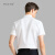 FitonTon短袖衬衫男夏季商务休闲正装短袖衬衣舒适透气免烫衬衫防皱白色方领 38