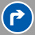 谋福（CNMF）交通标志指示牌 停车场标识牌可定制【向右转弯-贴反光膜写真(平板钉墙款)】