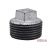 工途（Gongtu）玛钢管帽管堵镀锌 消防管道水暖管件1/2四方形白色铁外丝堵头 15