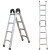 登月（DENGYUE）铝合金叉梯 加厚铝合金梯子人字梯 2.3m爬楼梯  货期14天