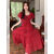 LZML女装胖mm大码显瘦法式泡泡袖红色连衣裙夏季气质长裙旅游度假大裙 红色连衣裙款 S