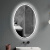 室镜触摸屏卫生间椭圆形浴室镜子智能镜壁挂发光美颜化妆镜 双触摸+三色光+除雾+时间温度 700mm*900mm