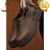 西域骆驼（VANCAMEL）2024男士工装鞋大头厚底鞋男低帮工装鞋英伦风复古款 暗棕色加绒款 16款 38 标准皮鞋码收藏
