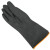 赫思迪格 工业清洁黑色乳胶手套 耐油防水防滑作业劳保手套  55cm 5双 JG-1700