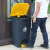 大垃圾桶商用大容量厨房餐饮脚踏式带盖办公室内脚踩大号户外 100L脚踏桶灰桶黄盖 加强型