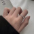 末言雨（MOYANYU）925银简约线条女戒指小众设计几何指环冷淡风时尚个性 925银戒指 开口可调节