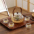 川岛屋（KAWASIMAYA）相思木茶盘家用围炉煮茶长方形放水杯茶杯茶具复古木质托盘 长方形相思木茶盘