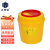 正奇谊 利器盒垃圾桶黄色小型废物桶锐器盒 圆形利器盒5L