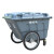 400L保洁车手推塑料环卫垃圾车大号户外垃圾桶市政物业垃圾清运车定制 灰色(整车)