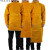 【品质】电焊工牛皮耐磨隔热防烫耐高温防护衣反穿衣焊工 桔色长款低领长袖105CM XL