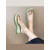 IFIZ松糕厚底坡跟拖鞋女2024夏季新款外穿简约仙女风透明一字带凉拖鞋 绿色 35
