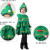 姗存新款女童圣诞节服装儿童圣诞树表演舞蹈服儿圣诞礼物树帽子表演服 绿色 150cm