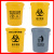 加厚废物垃圾桶黄色诊所用损伤性圆形大号分类中号超大号 *160K圆形废弃口罩专用桶（有盖