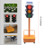 交通信号灯红绿灯路口遥控升降可移动太阳能三色指示灯驾校警示灯 桔色套餐一
