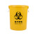 废物垃圾桶大号黄色诊所用生活垃圾废弃物损伤性圆形特大圆 黄色桶160K无盖