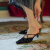 MK BELLE意大利轻奢侈新品法式气质包头半拖鞋女夏季外穿中跟银色亮片凉拖 银色(精选皮革) 34(手工级制作)